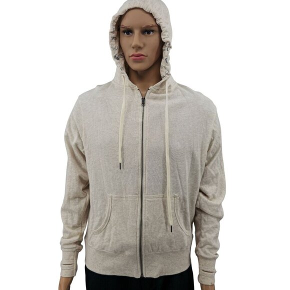 Microsoft Beige Zip-Up Hoodie With Logo Sleeve Print, Men's Medium - Picture 11 of 11